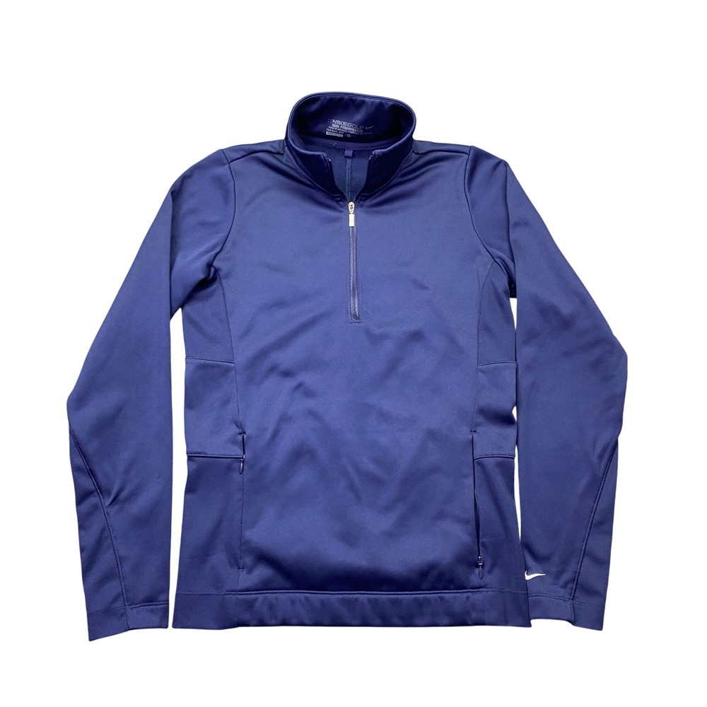 Nike Golf Tour Performance Therma-FIT Quarter Zip Pullover Navy‎ Blue Small